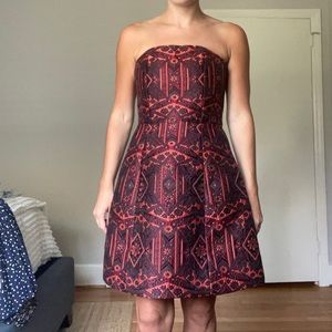 Alice + Olivia jacquard strapless dress size 2